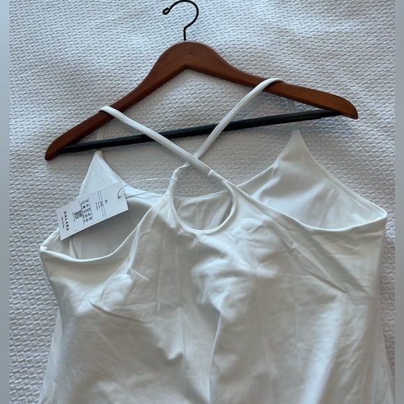 Halara Cloudful White Workout 2 in 1 Flare Dress Tear Drop Cross Back NWT - Picture 5 of 15